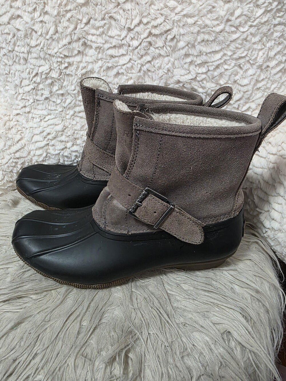 Sperry Suede Leather and Rubber Winter Ankle Boots